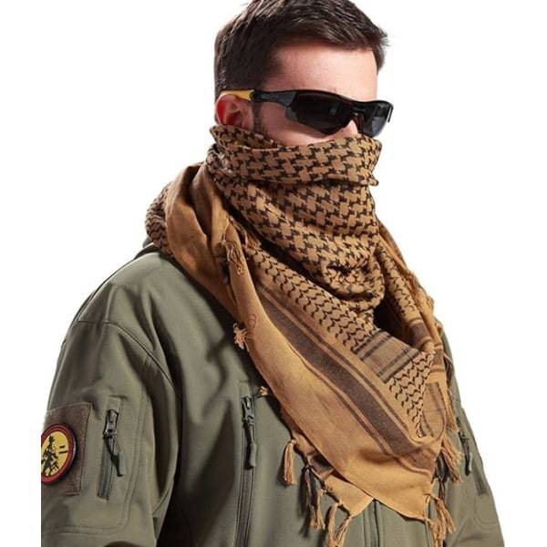 Huivit Sotilaallinen Shemagh Taktiikka Aavikko Keffiyeh Pää Kaula Huivit Arabialainen Kääre Tupsulla