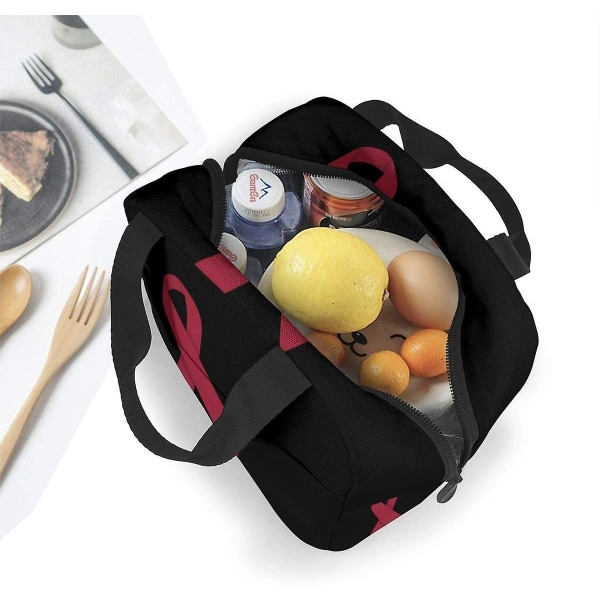 Myelom Bevissthet Burgunder Bånd Unisex Isolerende Matpose Tote Bag Lunsjboks Kjølevesker For Utendørs / Arbeid / Universitet