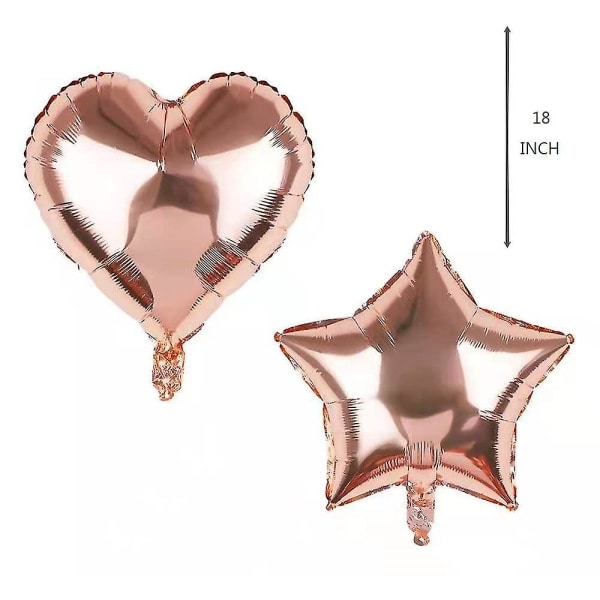 Roséguld Födelsedagsdekorationer inkluderar Grattis på födelsedagen Banner Konfetti Folie Ballong Roséguld