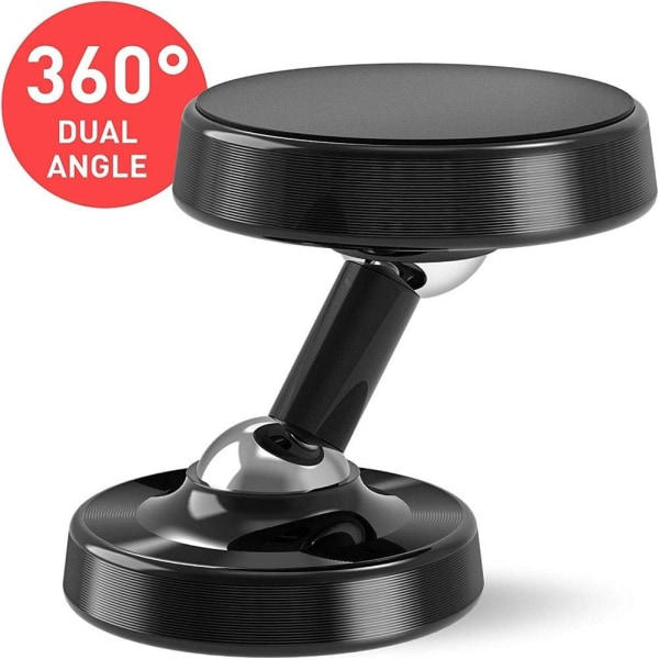 Galaxy Magneettinen imukuppi auton 360° kääntyvä puhelimenpidike Kojelaudan autoteline (musta) musta