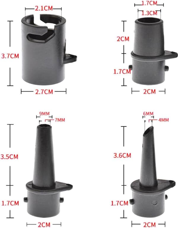 4 delar luftventilfäste - luftventiladapter - uppblåsbara pumpmunstycken - paddelbräda pumpmunstycken