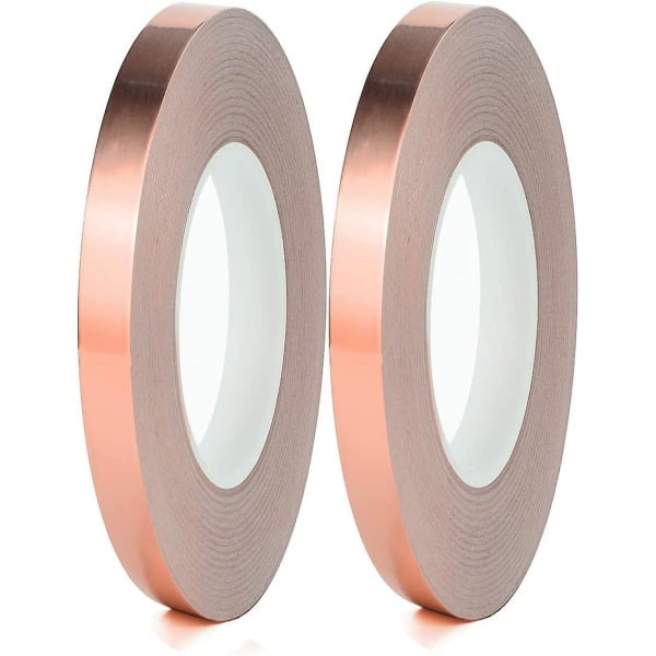 Kobberfolietape, 2 kobberfolier med dobbelt kobbertape Ledende lim til ledende lim af malet glas