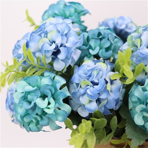 2 klasar 10 huvuden konstgjorda blommor Siden hortensiablomma