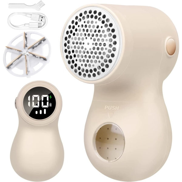 Mini-vaatekarvaaja, Ladattava LED-näyttö, Beige