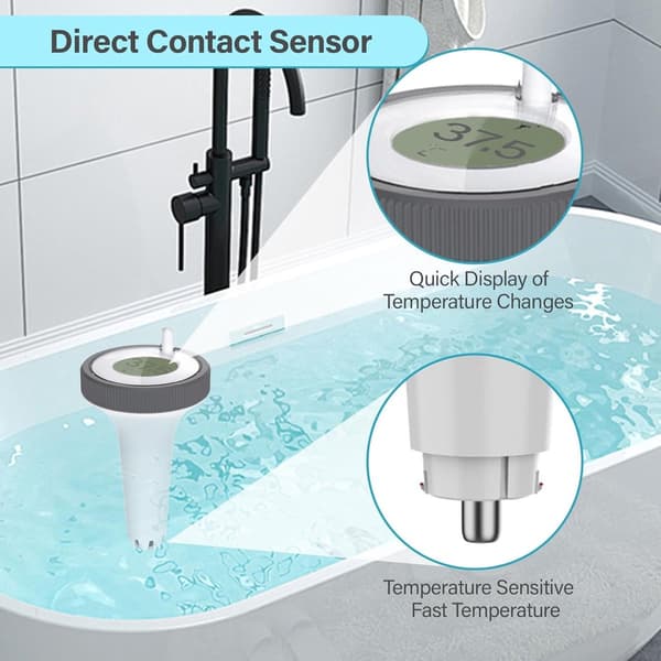 Svømmebassintermometer - flydende pooltermometer - Flydende vandtermometer - Vandtermometer med LCD-skærm