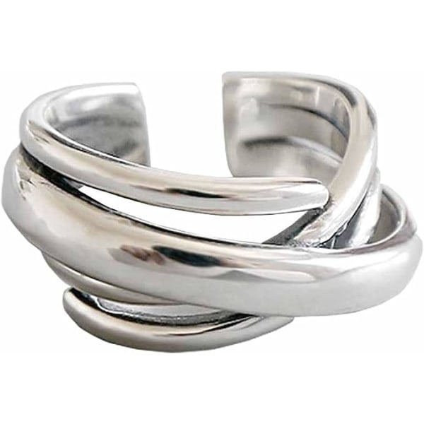 Galaxy 925 Sterling Silver Ringar naiselle Justerbara geometriska oregelbundna ringar Retro smyckesring