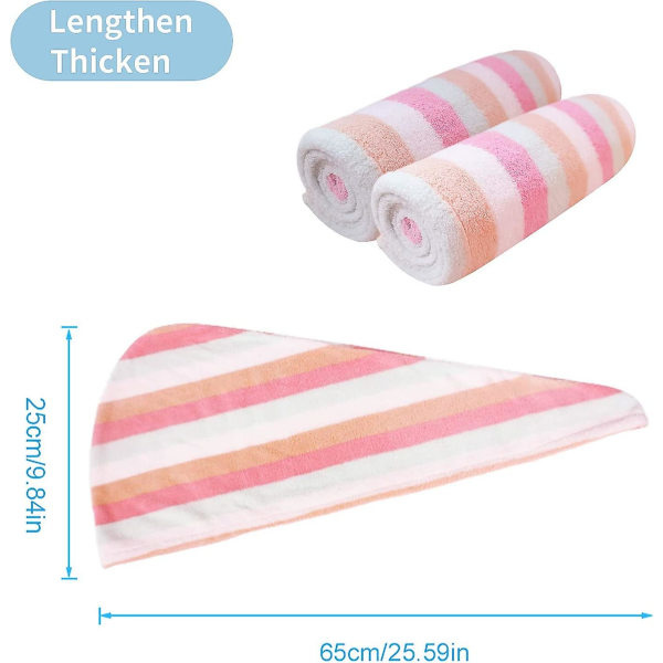 TG Hårhandduk Turbaninpackning 2-pack mikrofiber Snabbtorkande hårhandduksinpackning