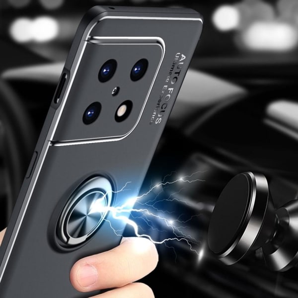 OnePlus 10 Pro 5G ska med Finger Ring ja inbyggd plåt Svart