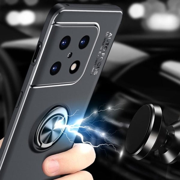 OnePlus 10 Pro 5G Skal med Finger Ring og Indbygget Plade Sort