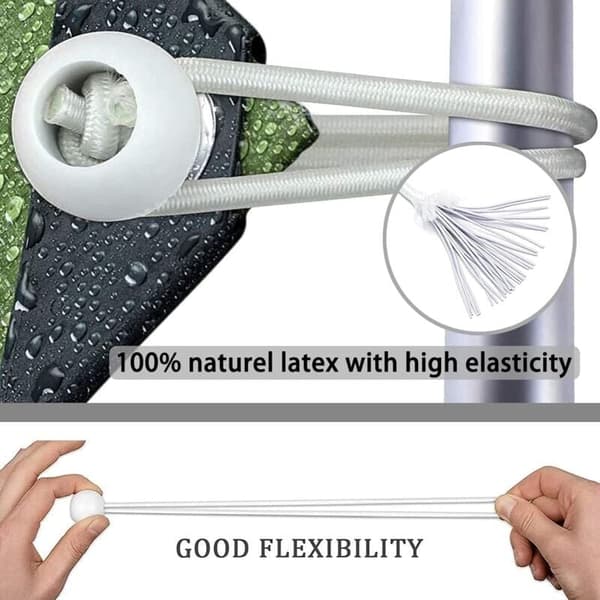 Pakke med 50 elastiske strikk med kuler, elastiske strikk, elastiske kuler for telt, bannere og presenninger...DEBUNS