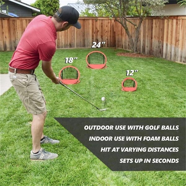 XJ-3st Foldbart Golf Chipping Øvelsesnet Foldbare Bure Målsystem Med Bæretaske_yux