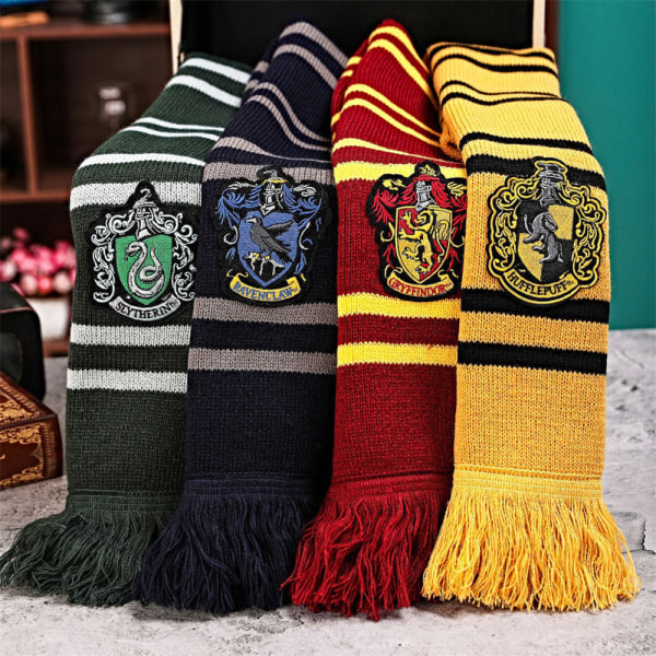 Harry Potter Halsduk Mjuk Klassisk Vinterstickad Slytherin