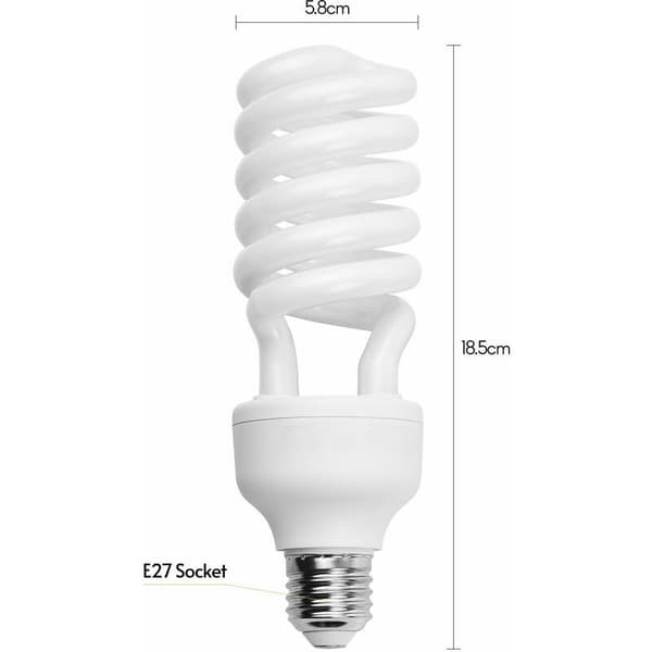 Andoer Spiral Fluorescent Light Bulb 45W 5500K Daylight E27 Energy Saving Socket for Studio Photography Video Lighting_yux