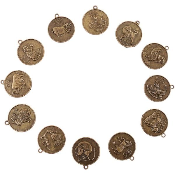 12 stk Letvægts Kinesiske Lucky Coin Feng Shui Mynt Diameter: