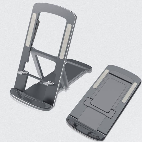 Hopfällbart Laptopstativ 7 Höjdjusterbar Ergonomisk Aluminium Riser Plattform Super Stabil för 4-12,9\" Bärbara Datorer Silver