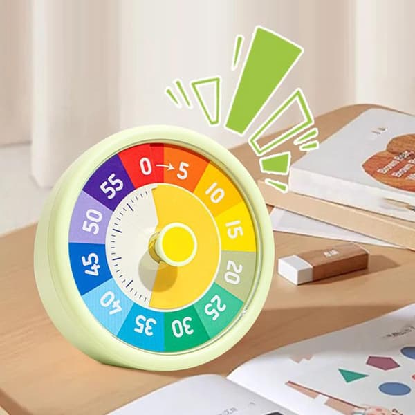 Timer - Visuell Nedräkning 60 Minuters Klocka Kök Pomodoro Tyst Tidsstyrning för Träning, Studier, Hantering, Matlagning 10.3*10.3*4.5 cm Grön_yu