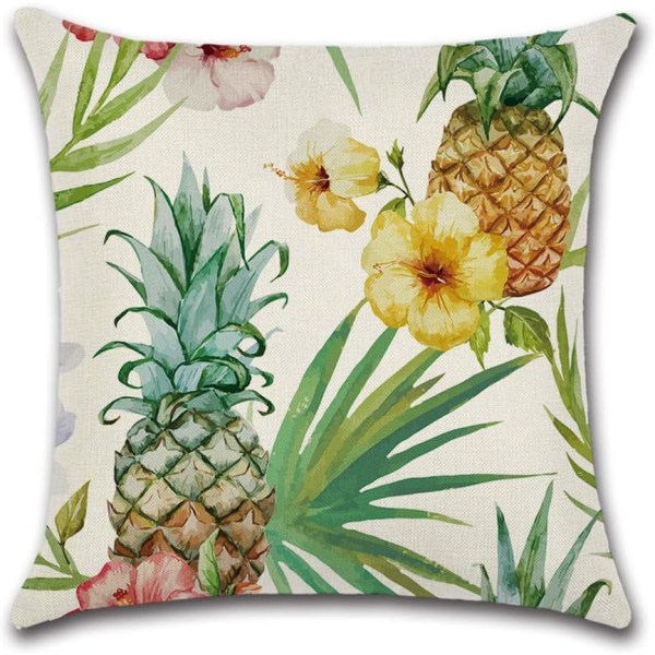 Galaxy Set med 4 utomhus vattenavvisande kuddfodral dekorativa för soffträdgård 45 x 45 cm (ananas)