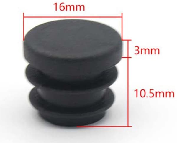 32 stk. - Møbelmåtter - 16 mm - møbelben - møbelbenspuder - runde plastikpropper - endehætter til rør - møbelglidere