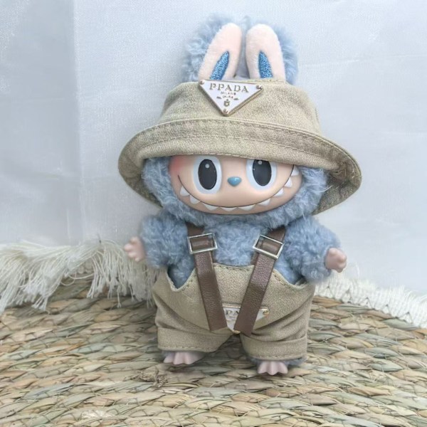 Labubu Vaatteet ja Asusteet Ylellinen Design Vain, Nukkeja Ei Sisälly, Labubun Alkuperäinen Vaatesetti La Bubu Nukeille_qd Brown G leather strap two-piece set