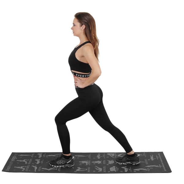 TG Yogamåtte - 28 Yogaposer - Sort Sort