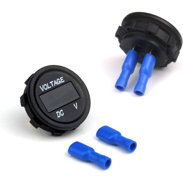 Universal Vattentät LED Voltmeter Digital Display Voltmeter för Lastbil Bil Motorcykel DC 12V-24V (Grön)