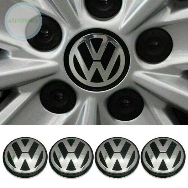 Sats med fyra 65 mm navkapslar för Volkswagen, VW Golf Passat Touran, lättmetallfälgar
