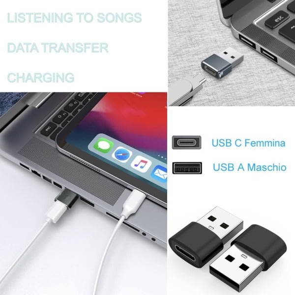 Galaxy USB-C Hona till USB Hane Adapter, Typ-C till USB-A Laddningskabel Adapter, Universal(set med 4)