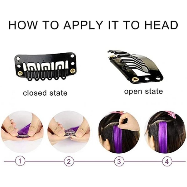 TG Rainbow Hair Extensions Värillinen hiustenpidennykset Clip In/on 9 kpl