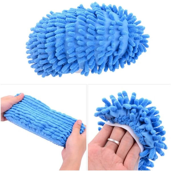 Sett med 10 mopptoffler - gjenbrukbare mikrofiber støvmoppsokker for rengjøring av gulv (kvinner, menn, barn)