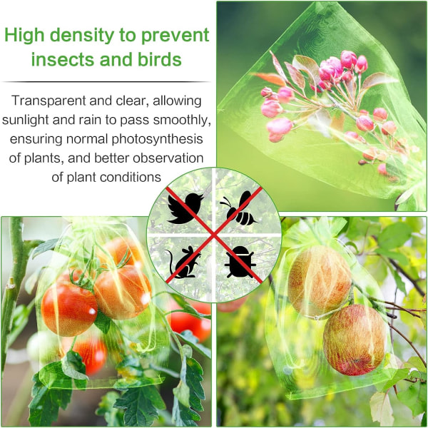 Galaxy Druvfrukt insektsnät beskyttelsespåse med dragsko (D, stil, S+M størrelse) 100 stykker farge 1
