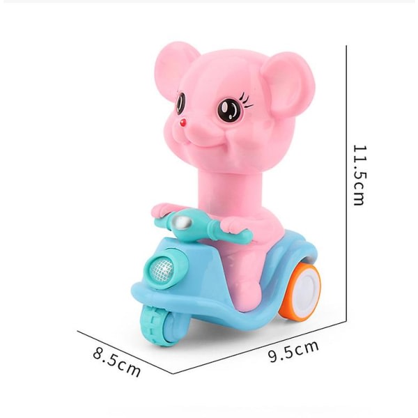 2st Sliding Press Toy Tecknad Pull Back Leksaker Cute Animal Force Tröghetsleksak Baby Pull Back Bilar Leksaker För Pojkar Födelsedagspresent