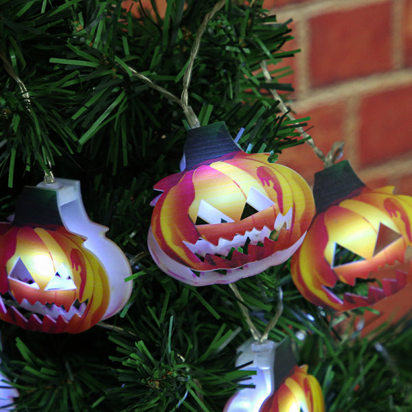 Halloween LED-lysguirlande med kranieform