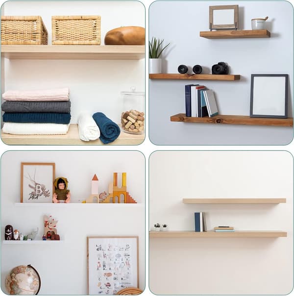 Hyllkonsoler - 4 Stycken - Triangel Hyllkonsol - Väggkonsoler - 80*100mm - Stål - Osynlig - Triangulär - Inkl. Monteringsmaterial