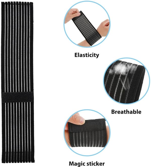 2-pack handledsstöd, andningsbart justerbart elastiskt handledsskydd i nylon för smärtlindring vid artrit och seninflammation, svart