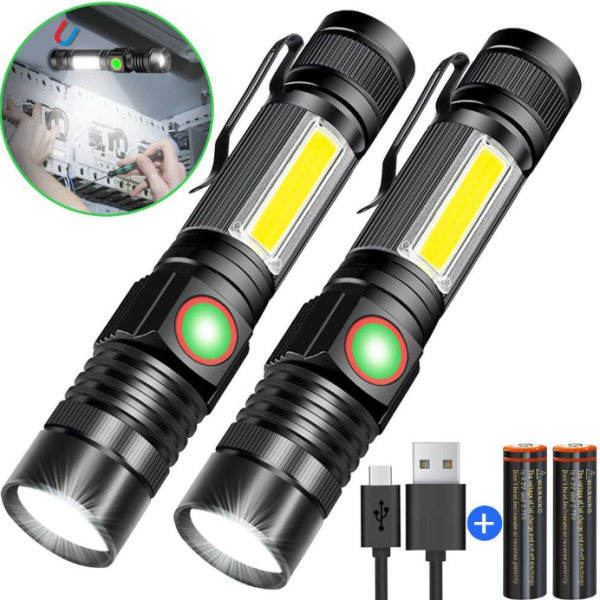Tehokas LED-taskulamppu, Ladattava pitkän kantaman taskulamppu, T6 ulkoilma-alumiiniseos