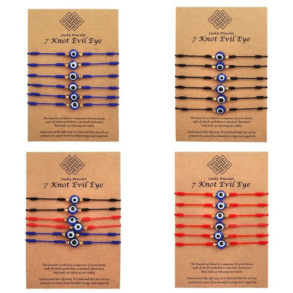Onde Øje Armbånd Justerbart Vævet Armbånd SORT B B BLACK B-B_yux
