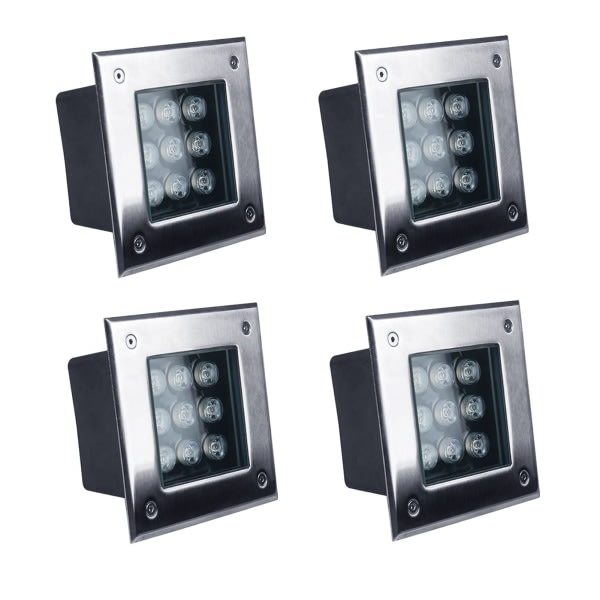 LED Kvadratisk Inbyggd Utomhus Golvlampa Vitt Ljus 6000K