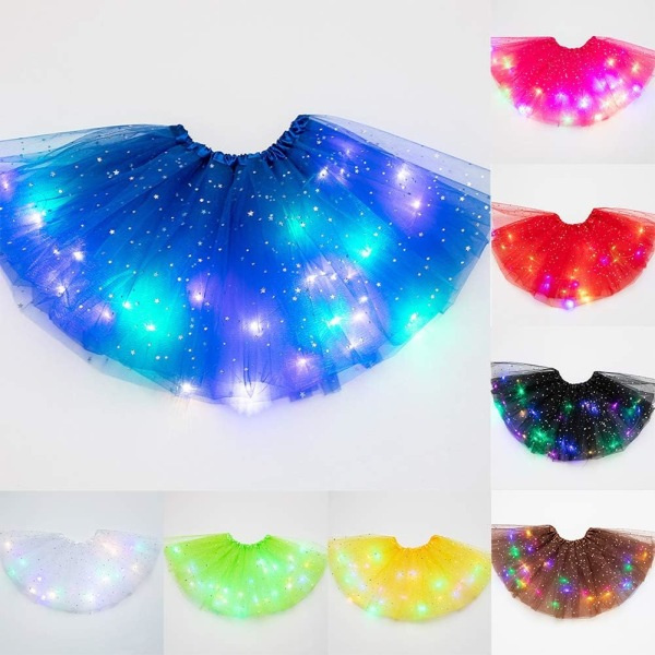 Galaxy Tutu-kjole til piger med LED-lys Børnekjole Klassisk Tutu-kjole i tyl (lys lilla) Lys lilla