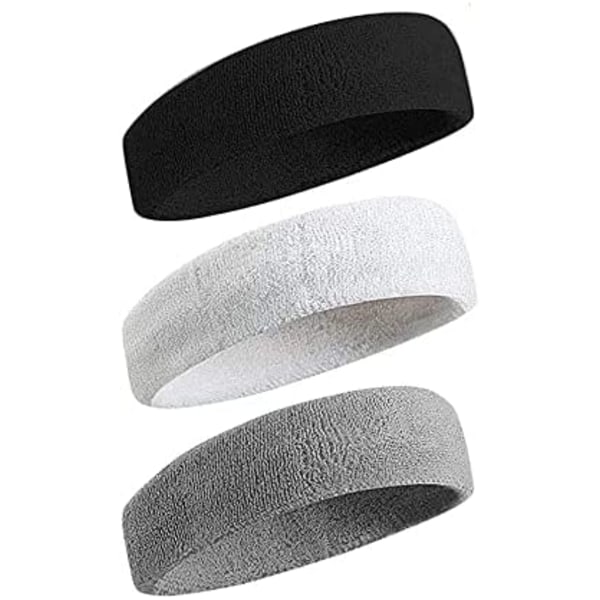 3 st Sports Elastisk beskyttelsende pannband Stickat pannband Håndduk Materiale Yoga pannband Andas og svettabsorberende