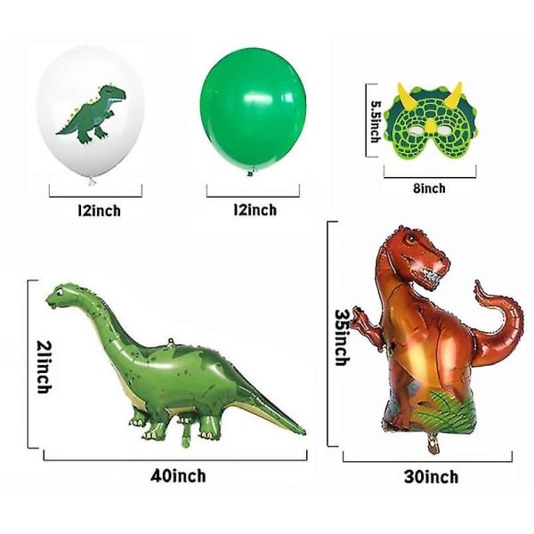 Dinosaurus syntymäpäiväkoristeet, Onnea syntymäpäivänä seppele ja ilmapallot