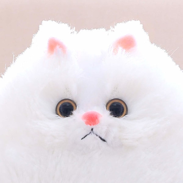 Plushdjur Katt, Mjukisdjur för Barn, Present till Pojkar och Flickor, Vit Plysch Gosedjur (Vit, 12 tum)