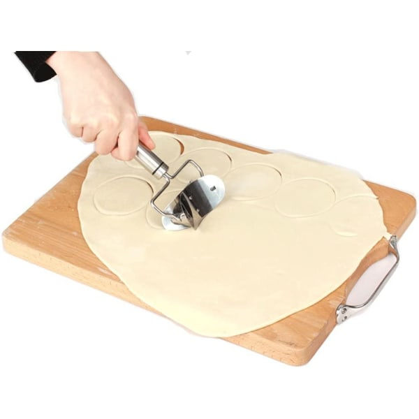 Bakverk Rullande Kutter, Rostfritt Stål Deg Rullkutter för Kakor, Dumplings, Ravioli, Pierogi Maker