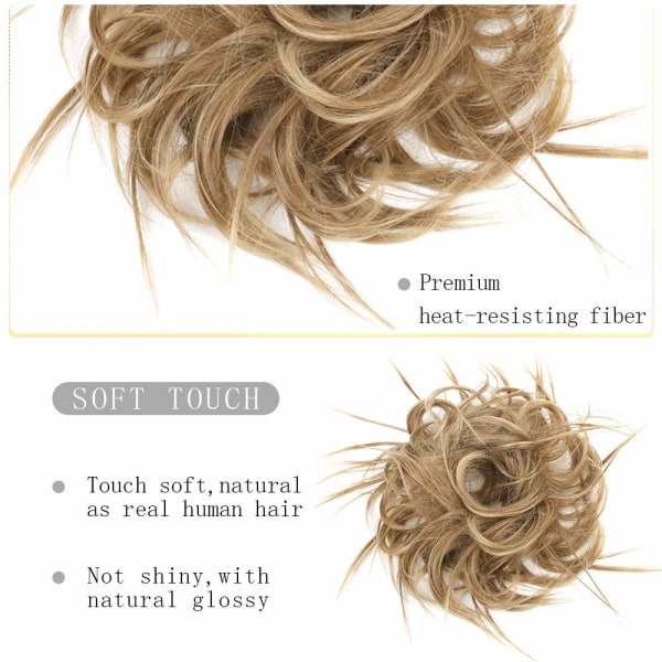 TG Uppsatt hårförlängning (ljusbrun blandning naturlig blond)