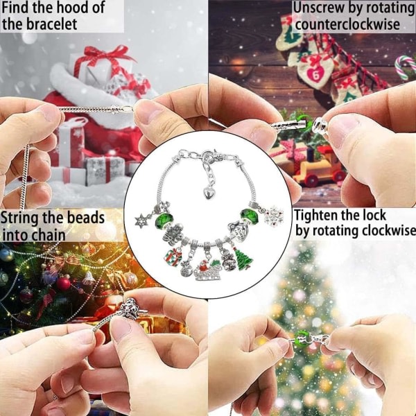 Galaxy Äventyrskalendersmycken, 24-dels berlockarmband Set, överraskning DIY berlockarmbandssmycken, Julkalender