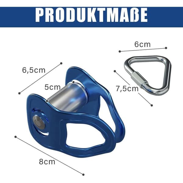 Trinse med karabinkrok - Egnet for tekstiltau opptil 50 mm i diameter
