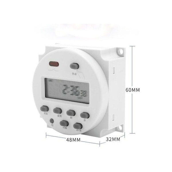 1kpl cn101a LCD-ajastinkytkin 12V 110V 220V aikarele katuvalon näyttöpaneelin tehoajastin (220V), DEBUNSilta
