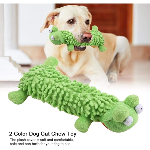 1 st (Grön) Plysch Hundtugg Leksak, Rolig Fylld Hund Hållbar Plysch