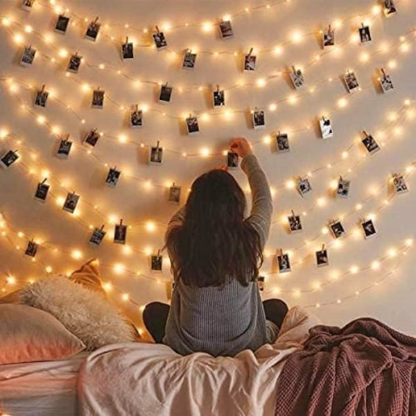 Soveværelseslys, 12APM Fairy Lights, 33 fod strenge med 100 LED'er, Æstetisk rumindretning, Strenglys til soveværelse af Mind-Glowing, Pigers værelse Deco