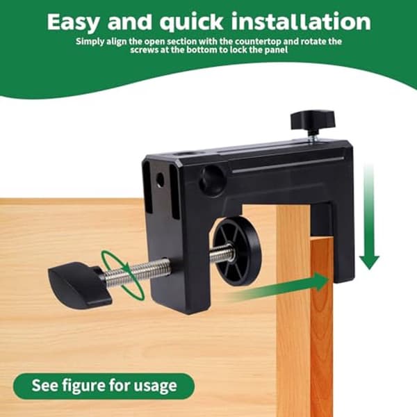 Universal C-klemme til bord og skrivebord - 2 stk. sort