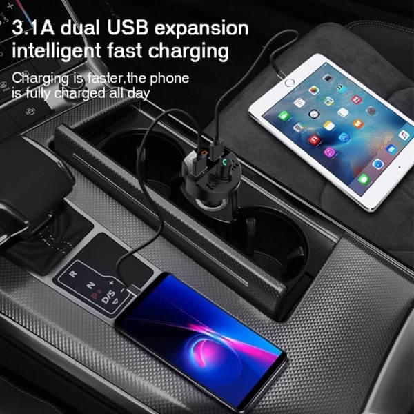 Bluetooth FM-lähetin (musta), langaton auton radioadapter auto k